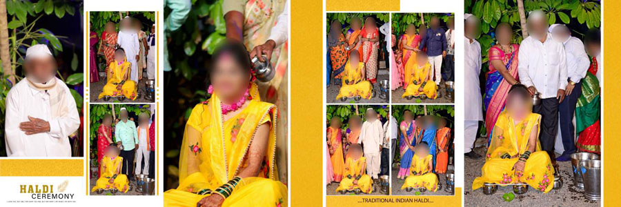 Haldi album design PSD template 2 — editable 12x36 ceremony album