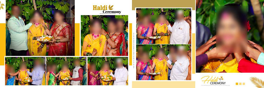 Haldi album design PSD template 6 — 12x36 customizable PSD for ceremonies