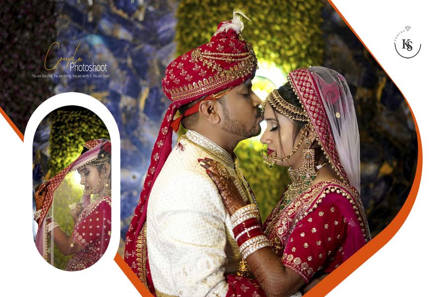 Printable 300dpi couple portrait wedding album cover PSD 12x18