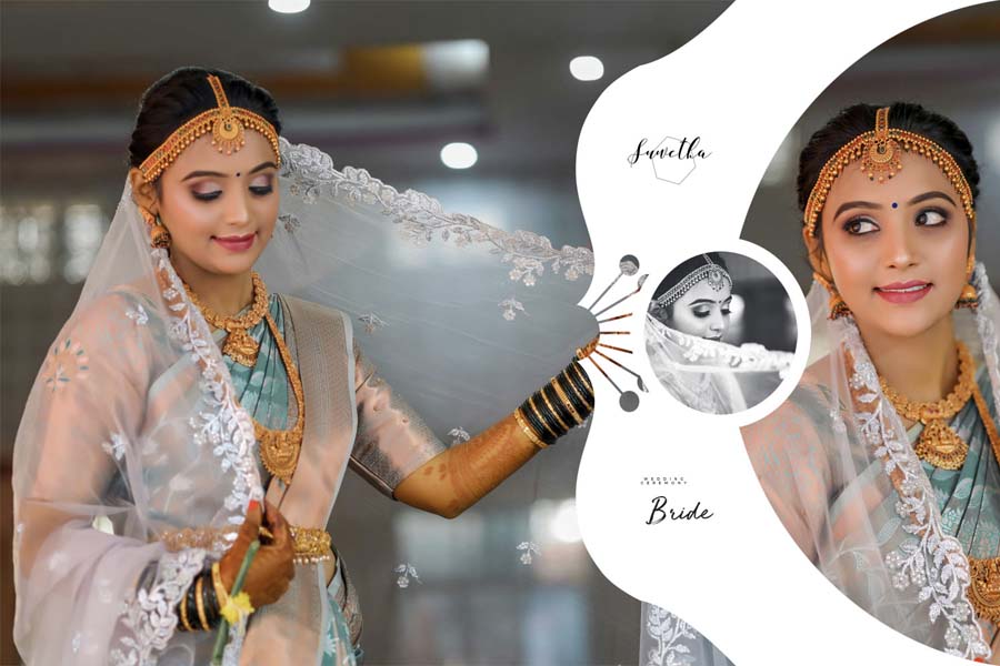 Classic couple portrait wedding album cover PSD template 12x18