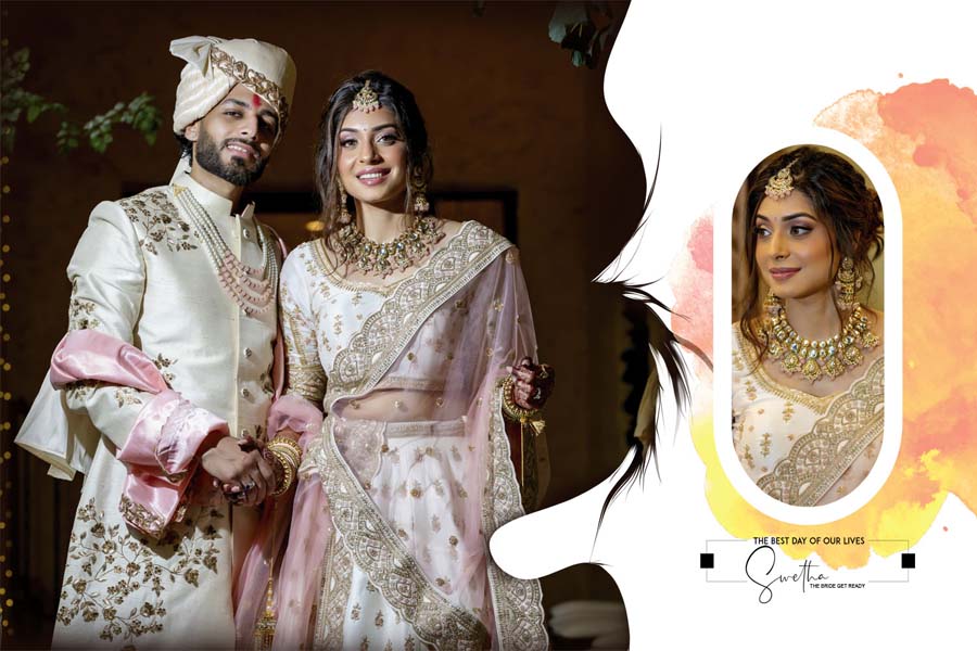 Editable luxury couple portrait album cover PSD 12x18 layered