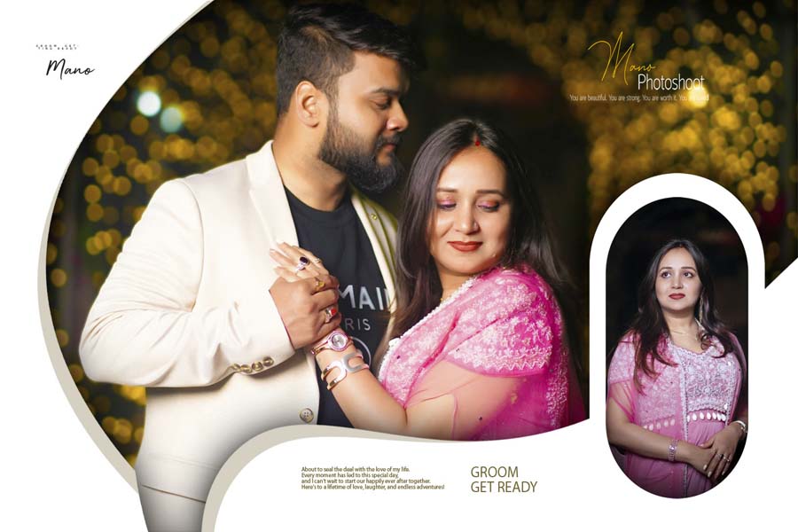 Graceful couple portrait album cover PSD 12x18 for Photoshop