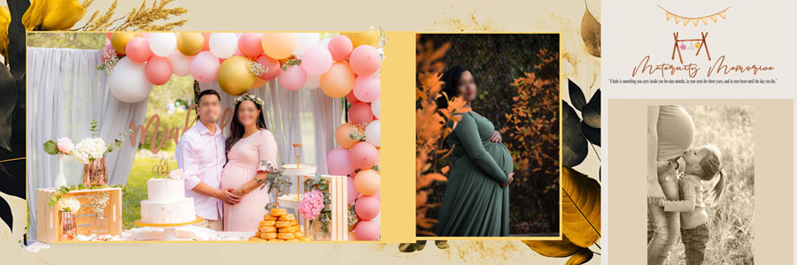 Creative Baby Shower Album Design 12x36 PSD Template Cover Page