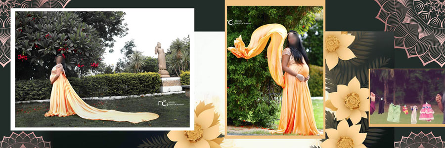 Baby Shower Photo Album PSD 12x36 Editable Layout
