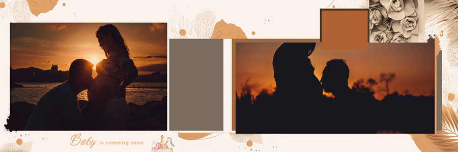 Stylish Baby Shower Album Design PSD Sheet 12x36