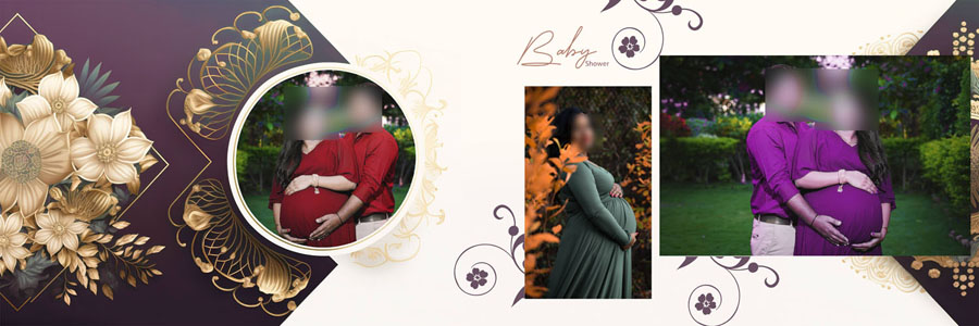 Editable Baby Shower 12x36 PSD Template for Photo Album