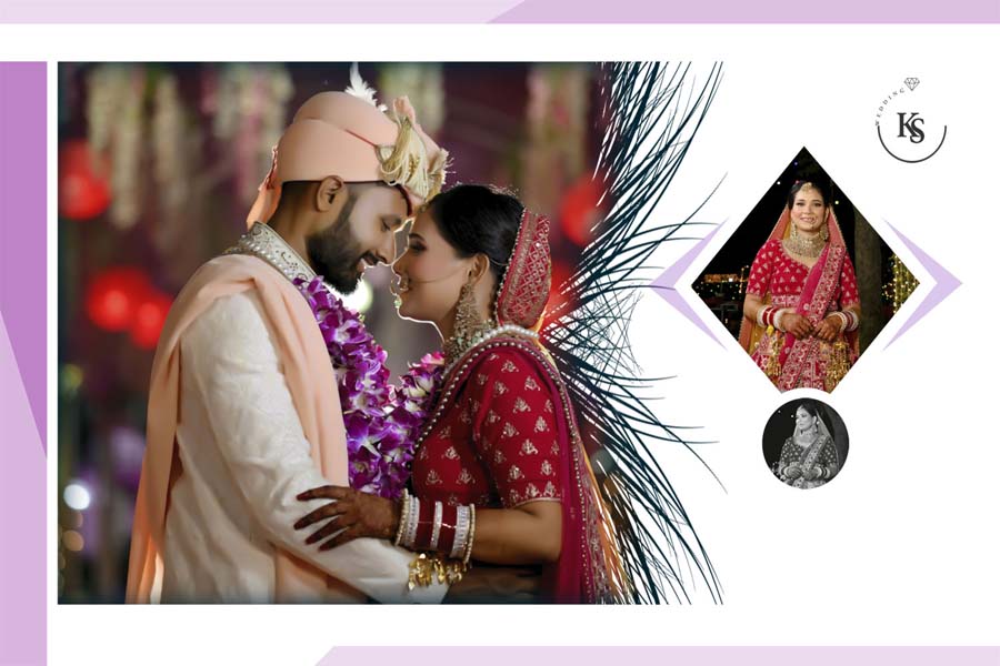 Indian wedding album cover 12x18 PSD template for couple photos