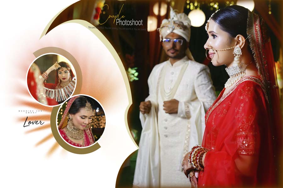 Luxury Indian 12x18 wedding album cover PSD template