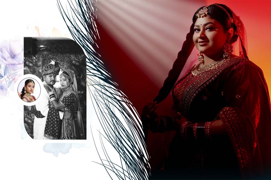 Royal style 12x18 Indian wedding album cover PSD