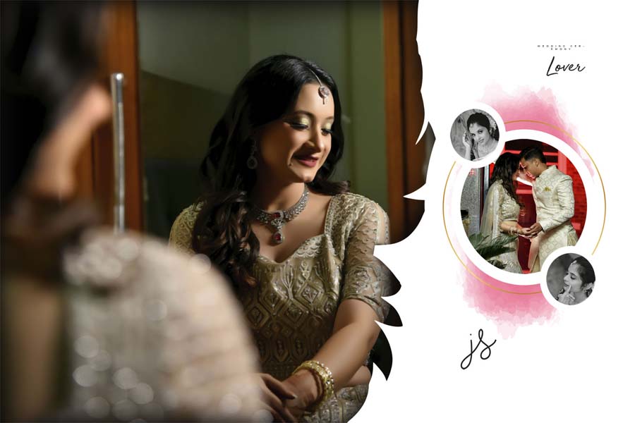 Beautiful couple wedding album cover PSD 12x18 India