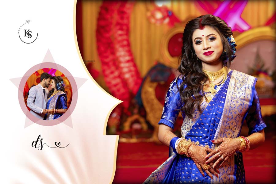 High resolution 12x18 Indian wedding album cover PSD layout