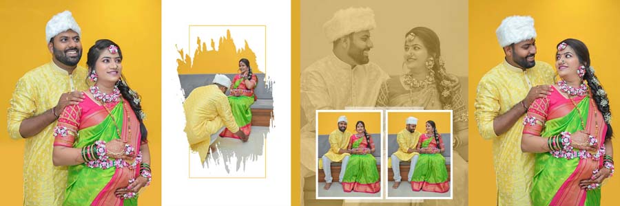 couple photoshoot layout 12x36 PSD template 300 dpi studio background elegant frame