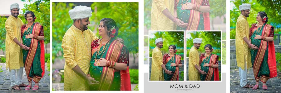 pregnancy photo album page 12x36 PSD template 300 dpi soft background