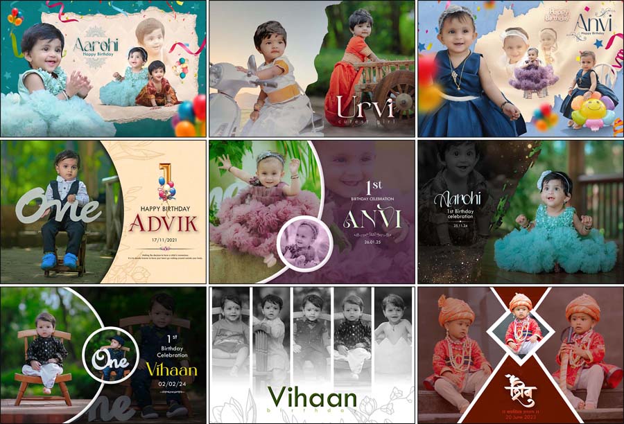 12 Baby Happy Birthday Album Cover Design PSD (12x18) 12 Baby Happy Birthday Album Cover Design PSD (12x18)