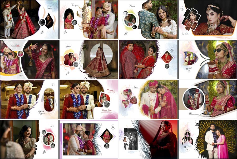 25 Indian Wedding Album Cover 12x18 PSD Templates