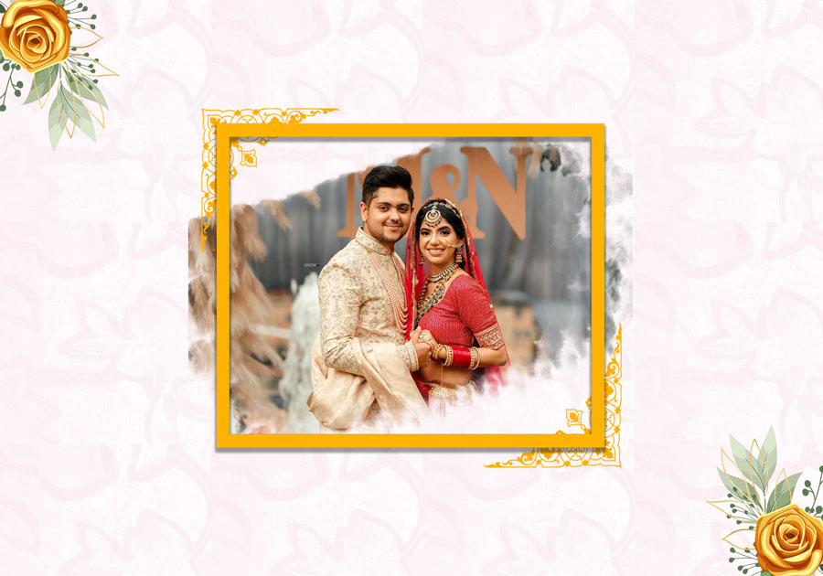 Premium wedding album back cover design 14x20 PSD for studio collections