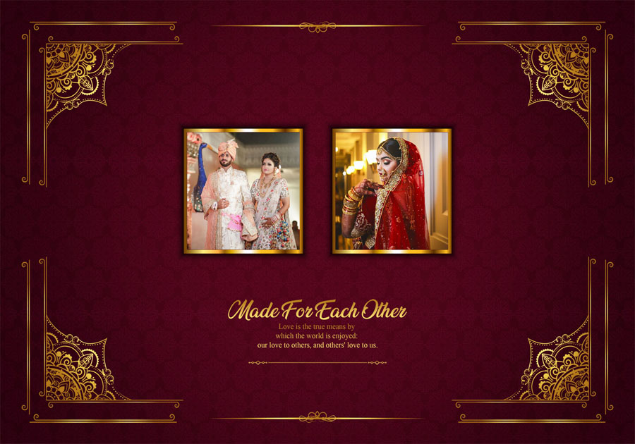 Professional wedding album back cover PSD 14x20 for studio portfolios