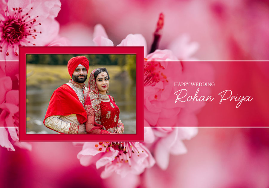 Elegant wedding album back cover design 14x20 PSD ideal for photographers