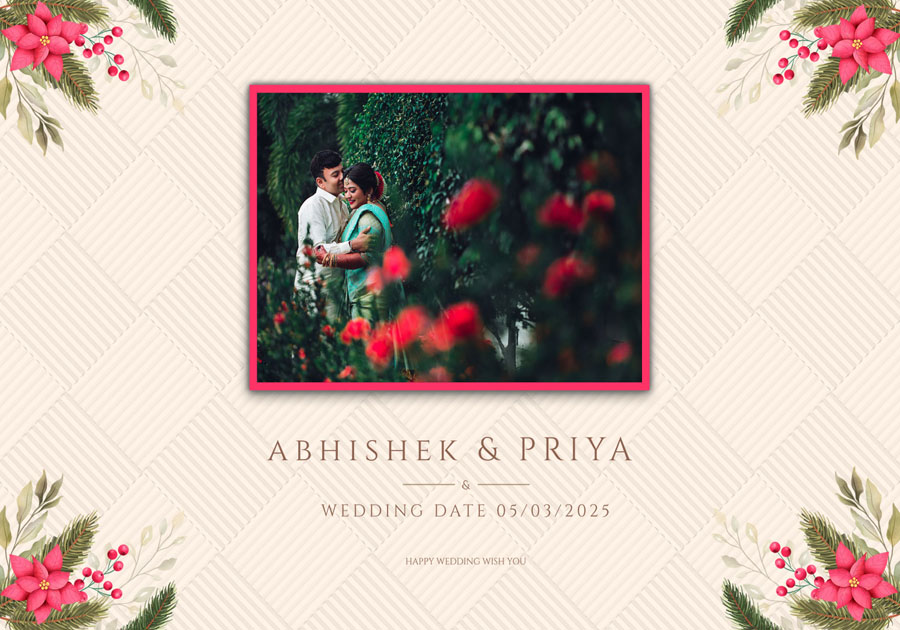 Premium wedding album back cover PSD 14x20 for studio albums