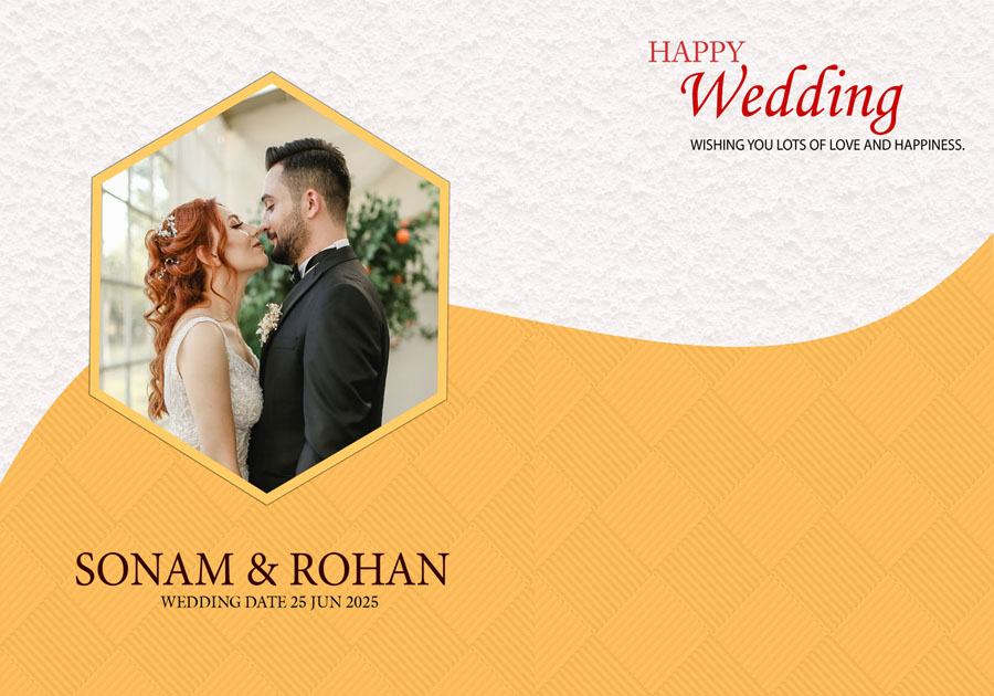Creative wedding album back cover design 14x20 PSD for photographers