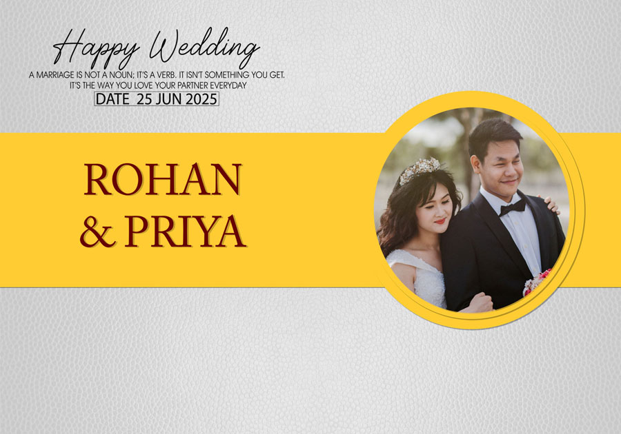 Premium wedding album back cover PSD 14x20 with clean layout