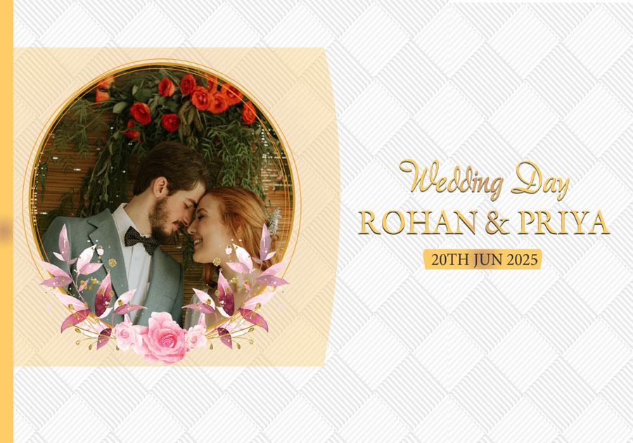 High-quality wedding album back cover design PSD 14x20 for studios