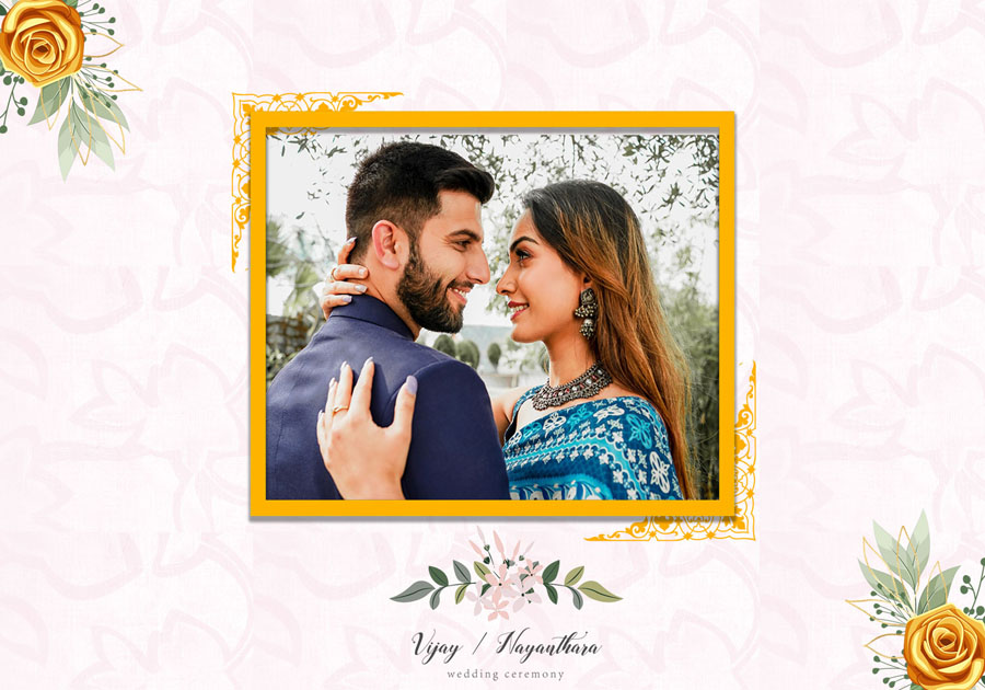 Professional wedding album front cover PSD 14x20 with elegant design
