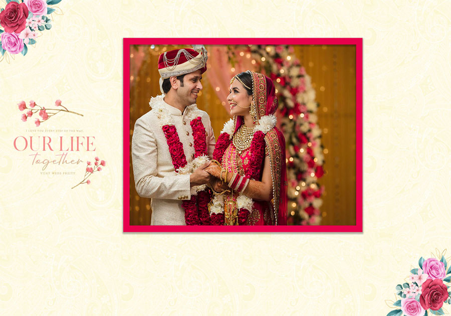 Luxury wedding album front cover PSD 14x20 for premium printing