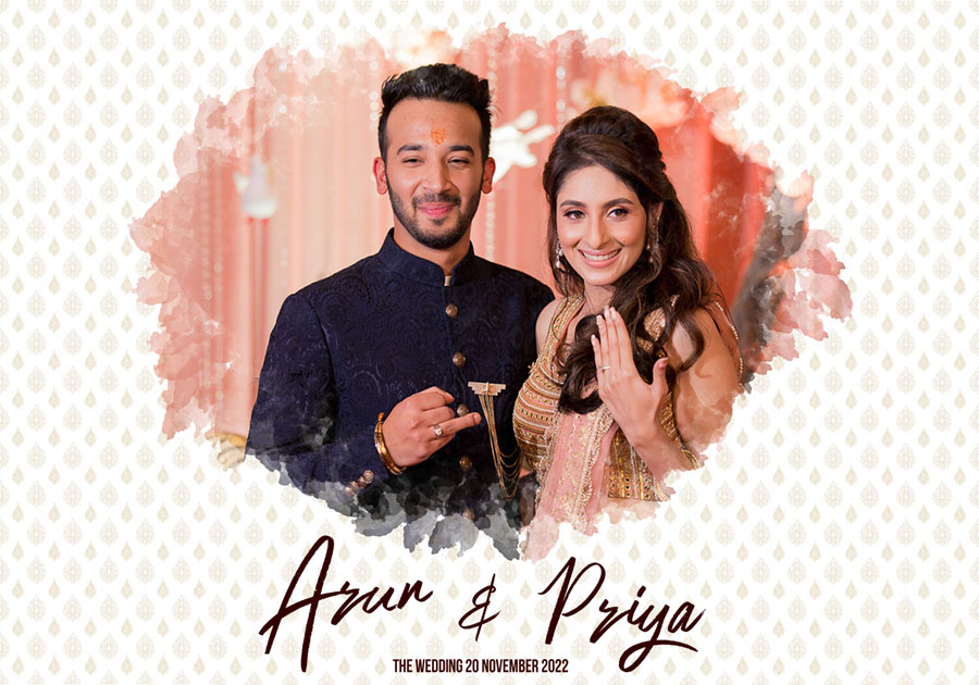 Premium wedding album front cover design PSD 14x20 with clean layout