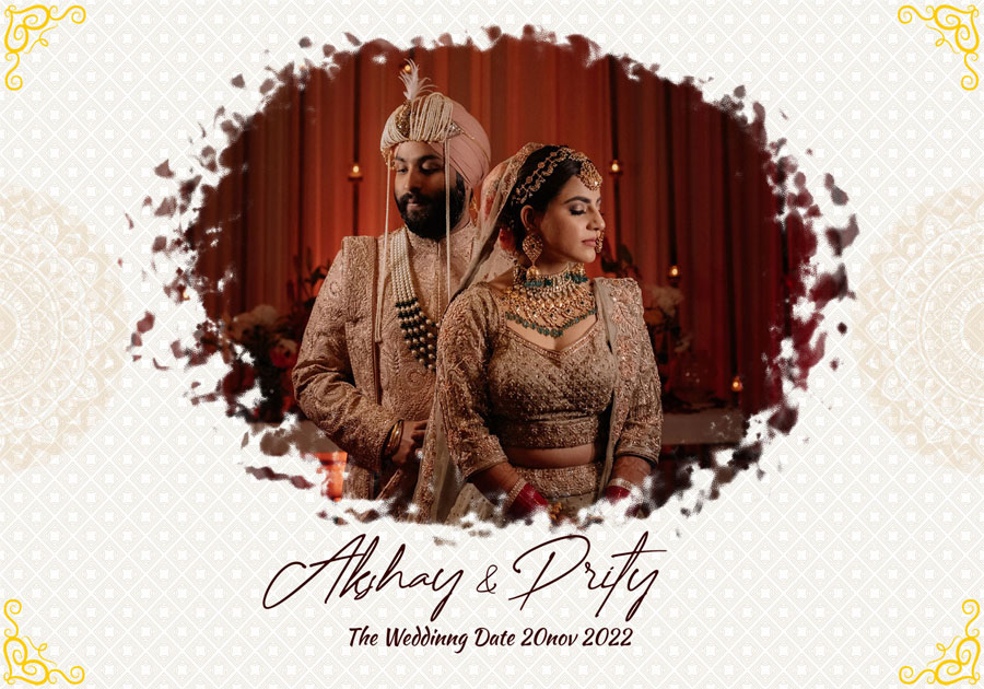 Elegant wedding album front cover PSD 14x20 with soft textures