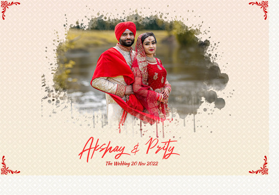 Premium wedding album front cover PSD 14x20 with artistic frame