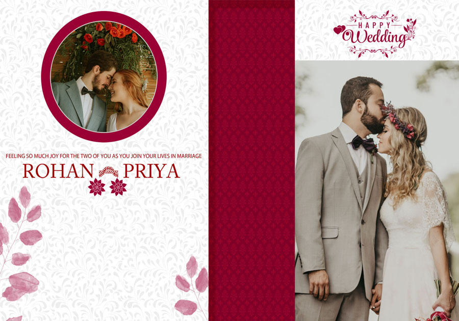 Creative wedding album front cover PSD 14x20 for premium albums