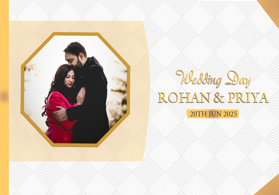 Creative wedding album front cover PSD 14x20 for modern albums