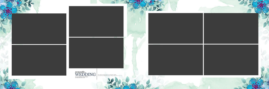 Floral Wedding Album Design 12x36 PSD Template 13 - printable PSD album design
