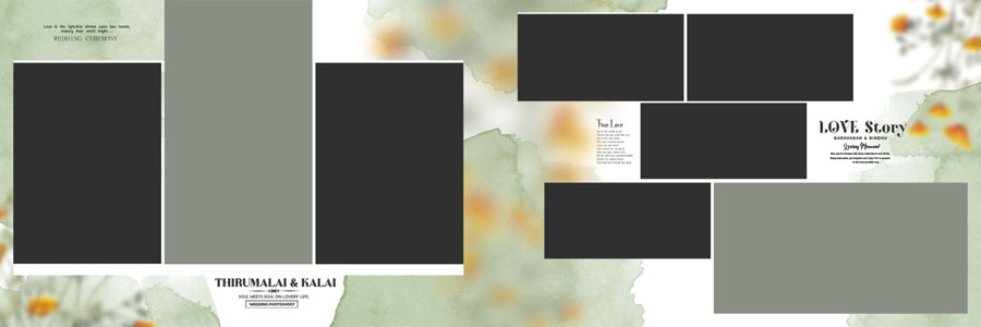 Floral Wedding Album Design 12x36 PSD Template 16 - layered PSD with smart objects