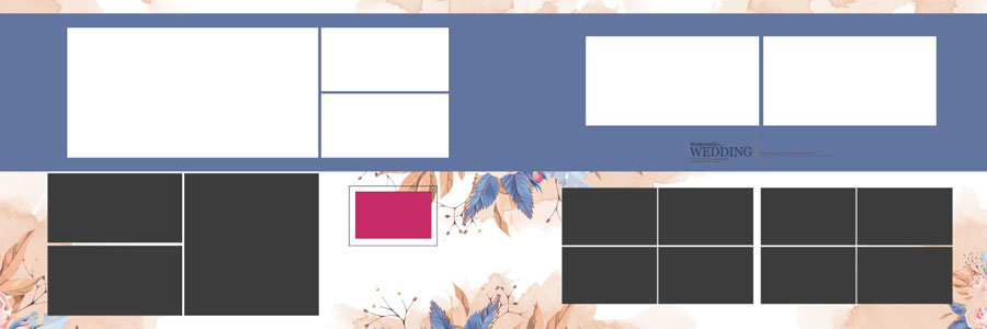 Floral Wedding Album Design 12x36 PSD Template 18 - wedding PSD templates 12x36