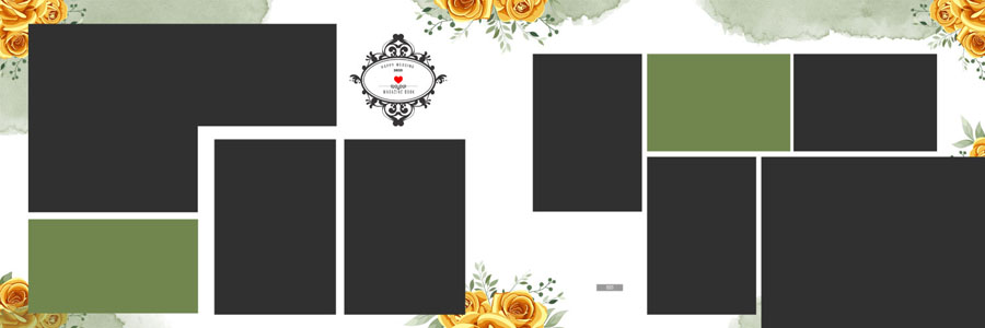 Floral Wedding Album Design 12x36 PSD Template 25 - high-resolution PSD templates