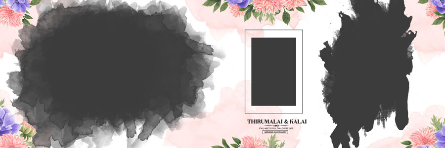 Floral Wedding Album Design 12x36 PSD Template 3 - smart object PSD template