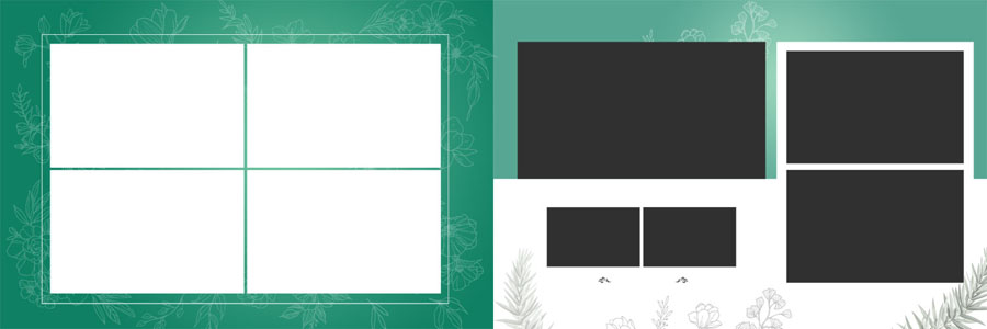 Floral Wedding Album Design 12x36 PSD Template 8 - wedding album design PSD