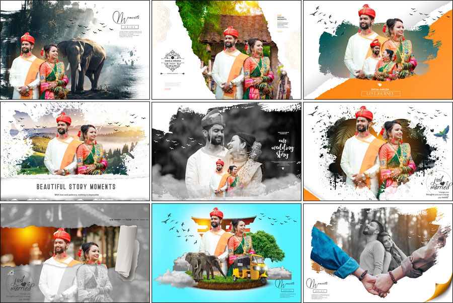 Marathi Wedding Album Cover Design 12x18 PSD Templates