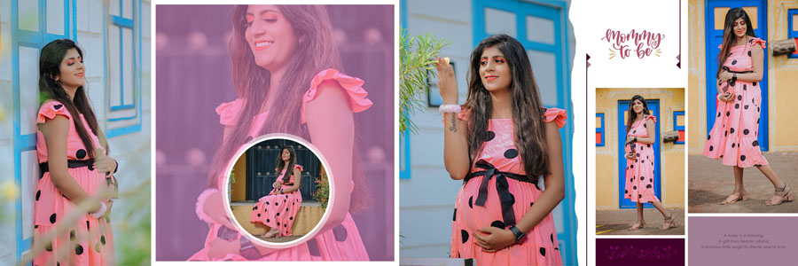 Creative maternity album PSD design 12x36 for photo album printing