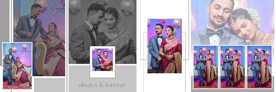 Photoshop 12x36 wedding album templates for Marathi couples