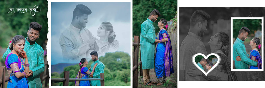 Creative Marathi wedding album design for smart object editing