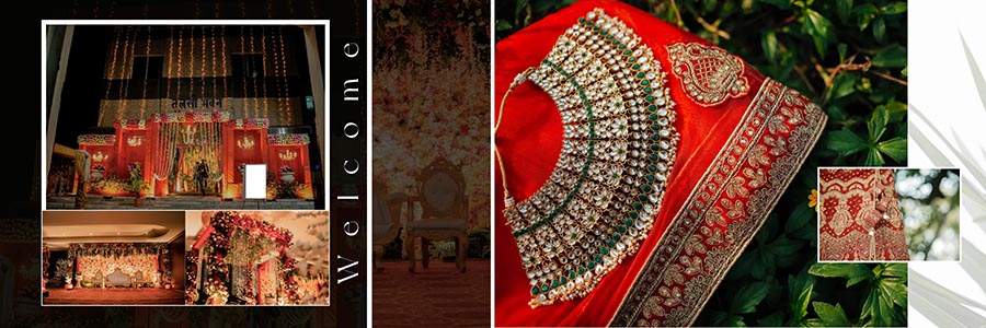 12x36 Barat wedding album PSD template with elegant photo layout