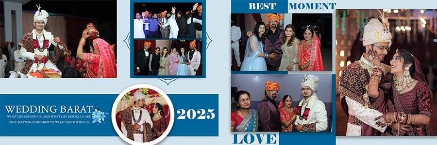 Elegant couple wedding album design PSD 12x36 format