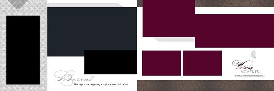 Creative Barat album design PSD 12x36 for wedding photographers
