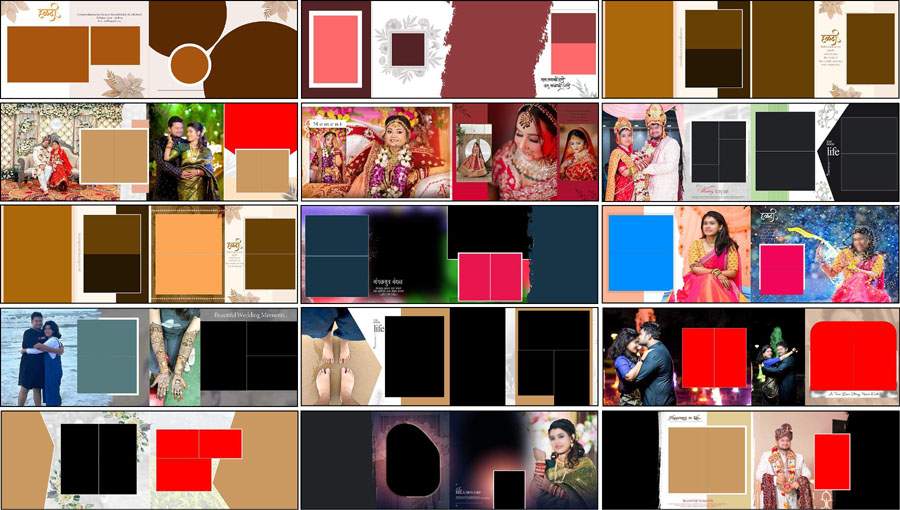 18 Bengali Album Design 12×36 PSD Layouts Free Download