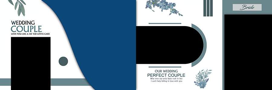 Elegant wedding photography album template PSD 12x36