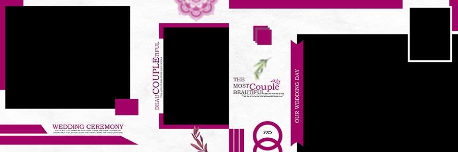 High quality wedding album design template with editable layers