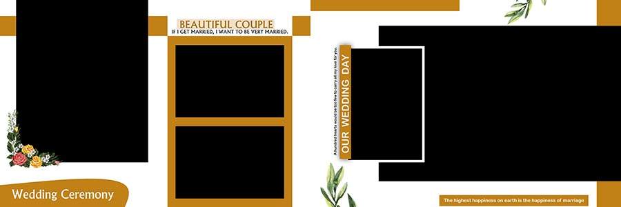 High quality wedding album design template with editable layers